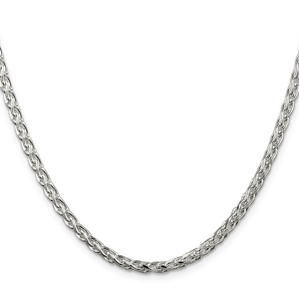 Exclusive 3.5mm Diamond-Cut Round Spiga Chain in Sterling Silver - Stylish Value!