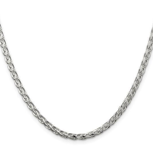 Exclusive 3.5mm Diamond-Cut Round Spiga Chain in Sterling Silver - Stylish Value!