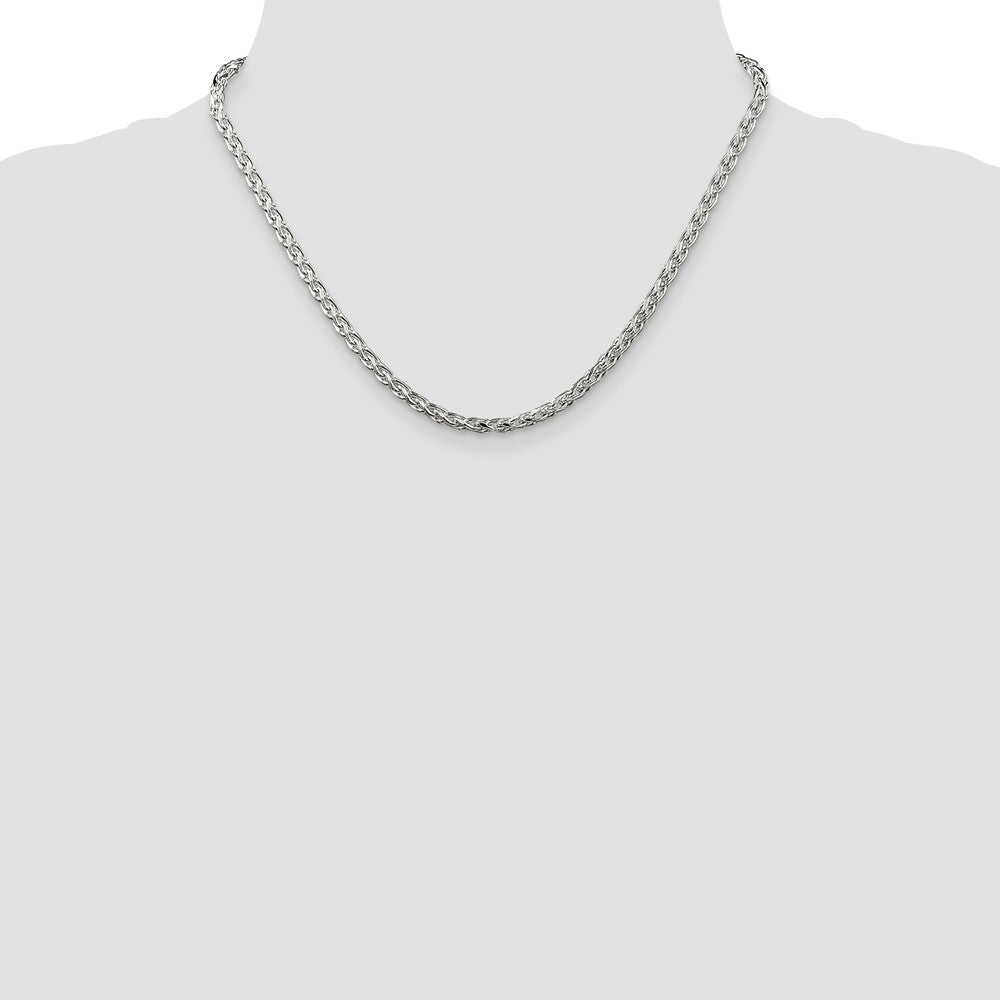Buy Stylish 3.5mm Diamond-Cut Round Spiga Chain in Sterling Silver - Affordable Value