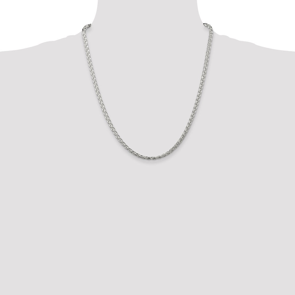 Buy Stylish 3.5mm Diamond-Cut Round Spiga Chain in Sterling Silver - Affordable Luxuries