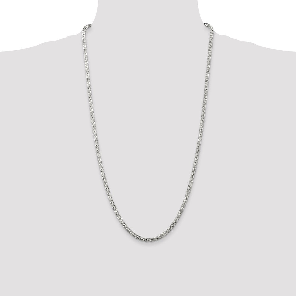 Exclusive 3.5mm Diamond-Cut Round Spiga Chain in Sterling Silver - Stylish Value!