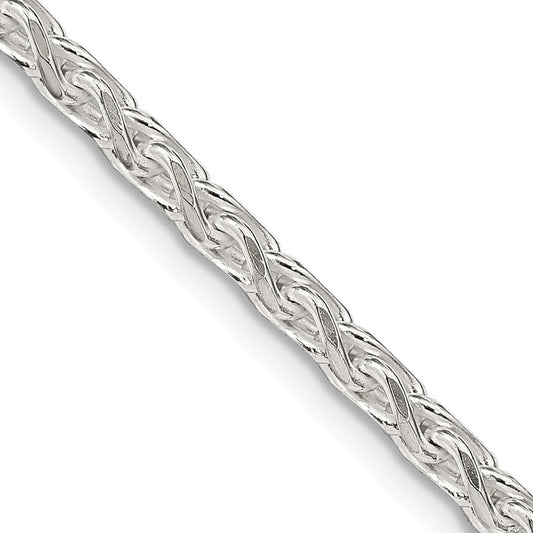 Exclusive 3.5mm Diamond-Cut Round Spiga Chain in Sterling Silver - Stylish Value!