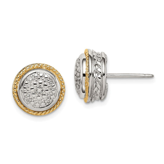Exclusive Rhodium-Plated Sterling Silver Earrings with 14K Gold Accents