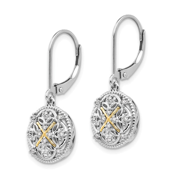 Shey Couture Vintage Dangle Earrings: 14K Gold & Sterling Silver
