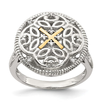 Buy Exclusive Shey Couture Vintage Ring: Sterling Silver, 14K Gold, Diamonds