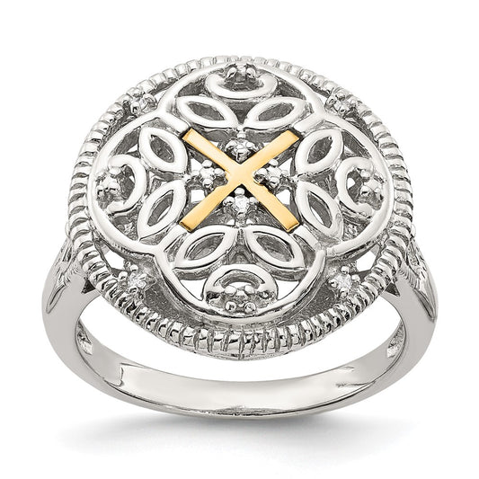 Buy Exclusive Shey Couture Vintage Ring: Sterling Silver, 14K Gold, Diamonds
