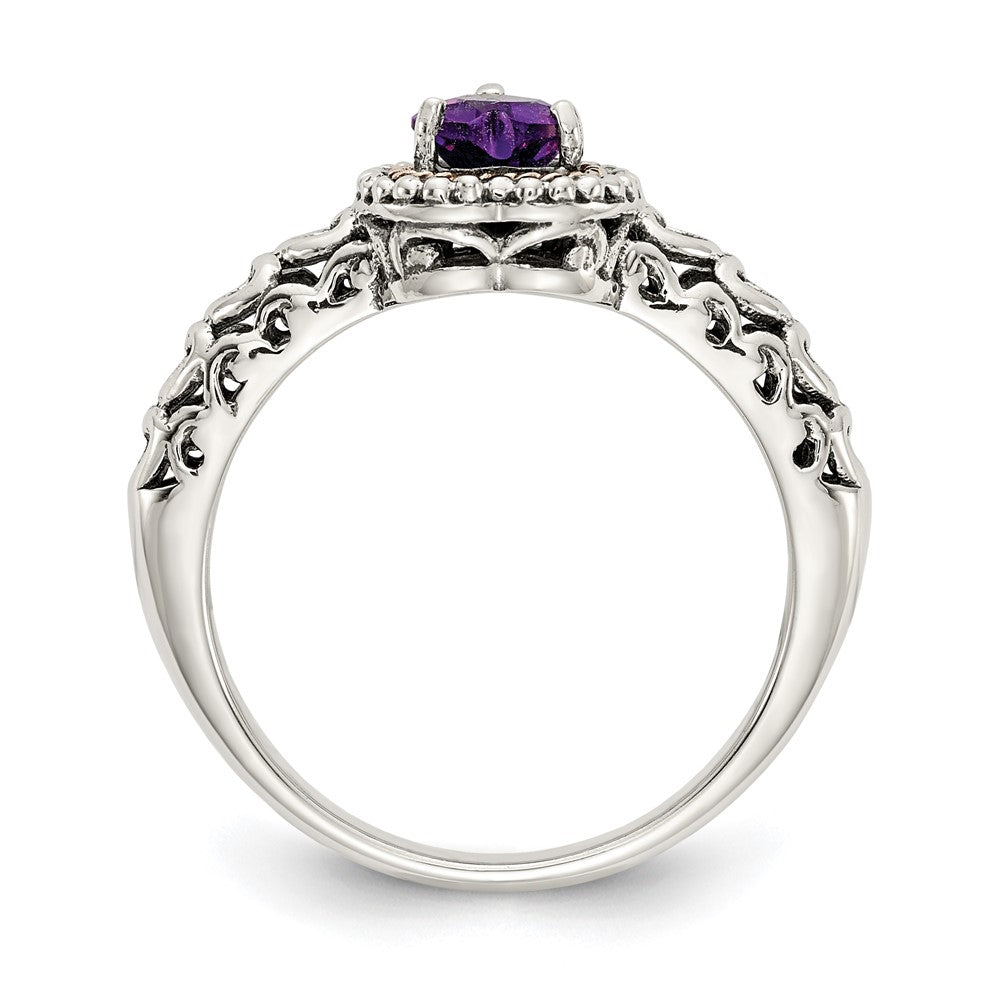 Shop Exclusive Shey Couture Antiqued Amethyst Heart Ring - 14K Gold & Silver