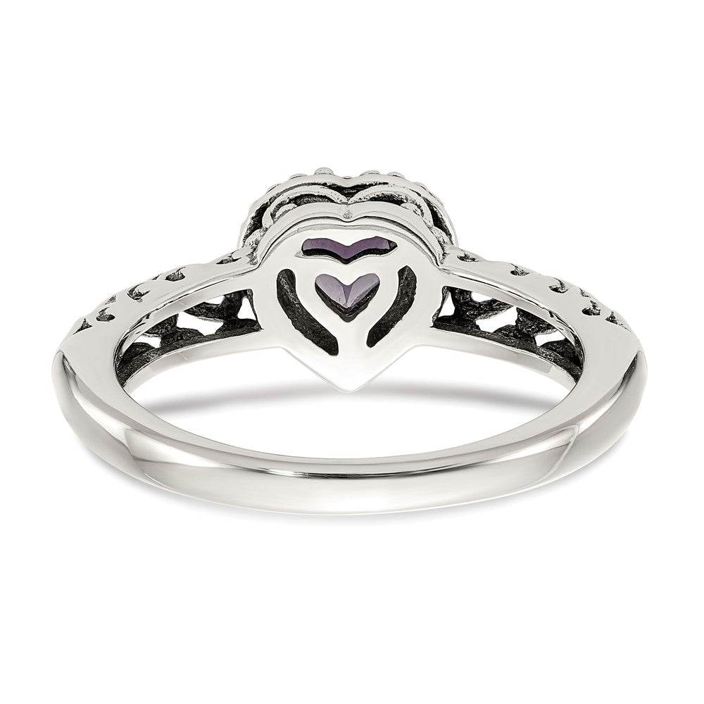 Shop Exclusive Shey Couture Antiqued Amethyst Heart Ring - 14K Gold & Silver