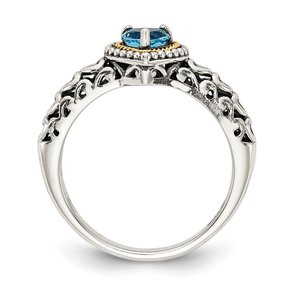 Buy Exclusive Shey Couture Antiqued Blue Topaz Heart Ring, 14K Gold Accent, Stylish Design