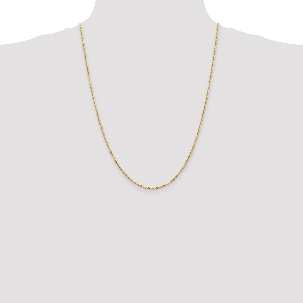 Shop 14K Gold 24-Inch Diamond-Cut Rope Chain 1.85mm - Stylish Luxury Accessory