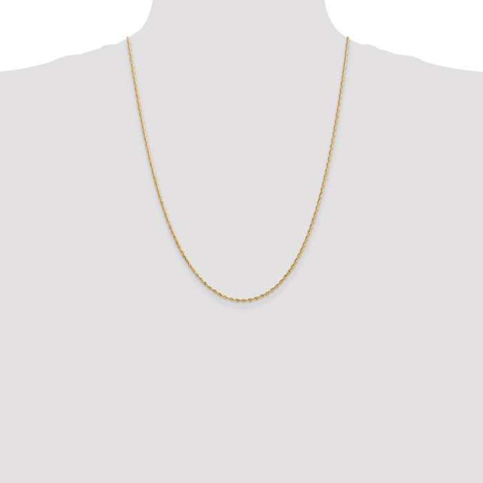 Shop 14K Gold 24-Inch Diamond-Cut Rope Chain 1.85mm - Stylish Luxury Accessory-4