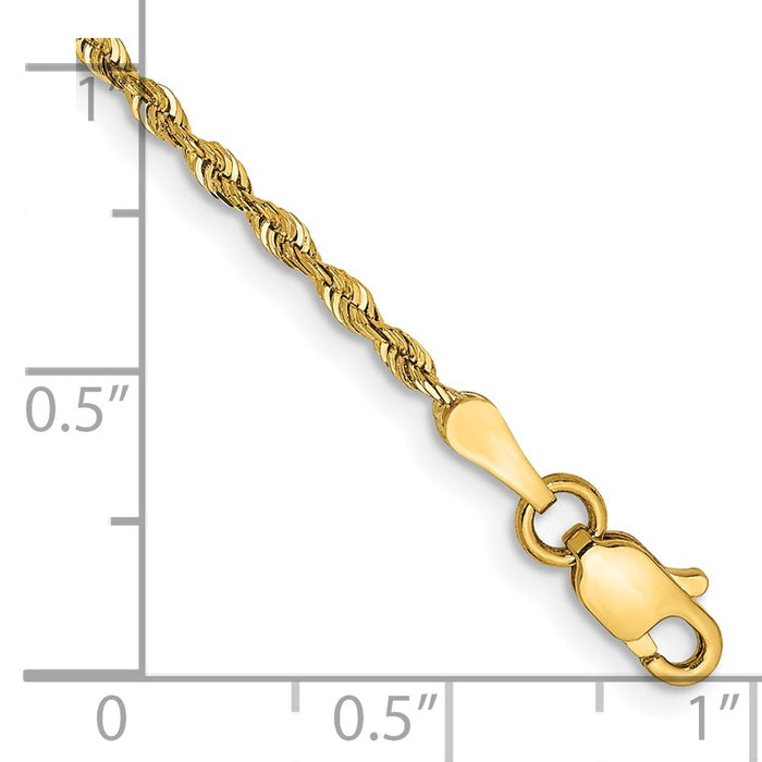 High-Quality 14K Gold 7-Inch Diamond-Cut Rope Chain - Stylish & Affordable!-2