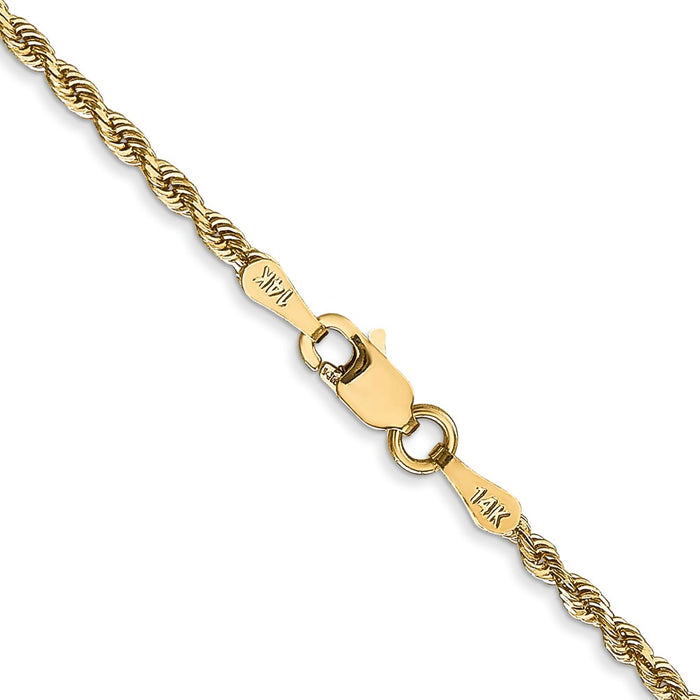 Buy Stylish 14K Gold 14-Inch 2mm Diamond-Cut Quadruple Rope Chain-4