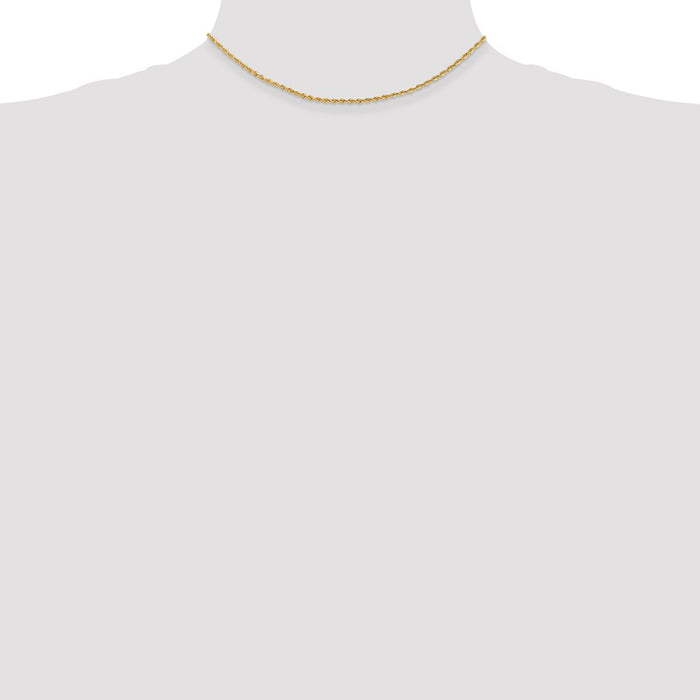 Buy Stylish 14K Gold 14-Inch 2mm Diamond-Cut Quadruple Rope Chain-3