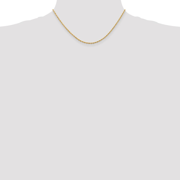 Buy Stylish 14K Gold 16-Inch 2mm Diamond-Cut Rope Chain - Luxury Accessory-4