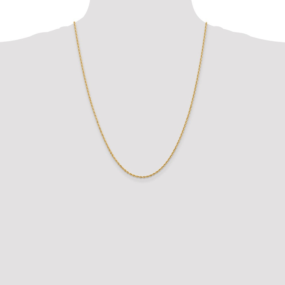 High-Quality 14K Gold 24-Inch 2mm Diamond-Cut Rope Chain - Stylish Luxury!