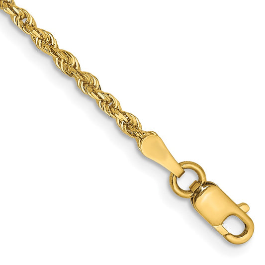Buy Stylish 14K Gold 10-Inch 2mm Diamond-Cut Quadruple Rope Anklet