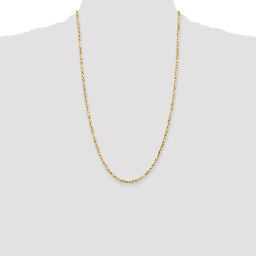 Buy 14K Gold 26-Inch Diamond-Cut Quadruple Rope Chain - Stylish 2.25mm Value!