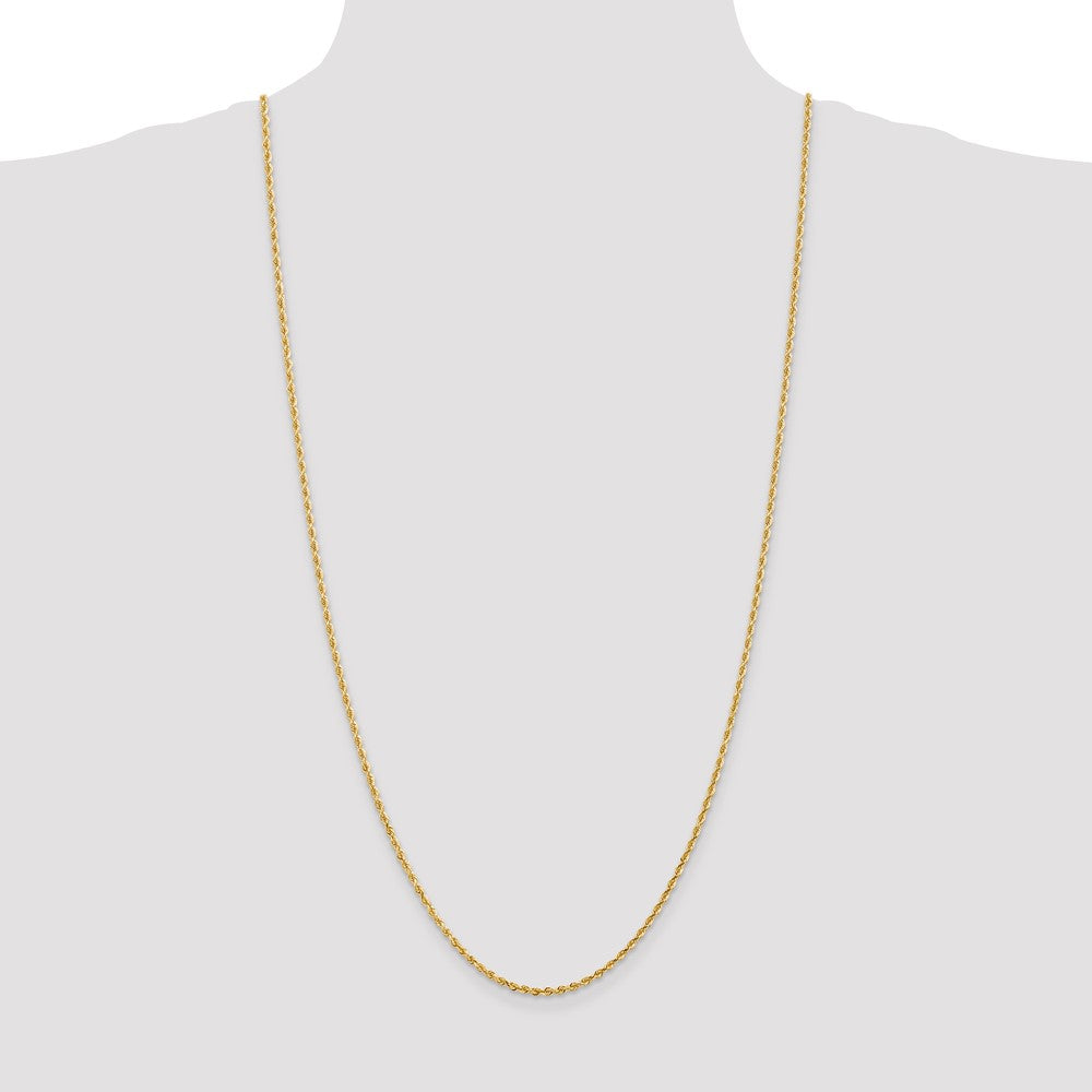High-Quality 30-Inch 14K Gold 2.25mm Diamond-Cut Rope Chain - Luxury Value!