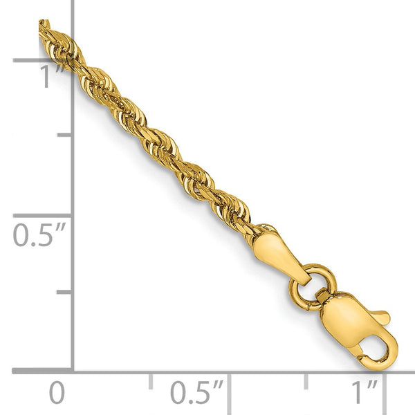 14K Gold Diamond-Cut Rope Anklet - 2.25mm Width - Style GR1-1009628