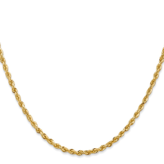 Buy 14K Gold 20-Inch Diamond-Cut Rope Chain - Stylish 2.75mm Luxury Jewelry-2