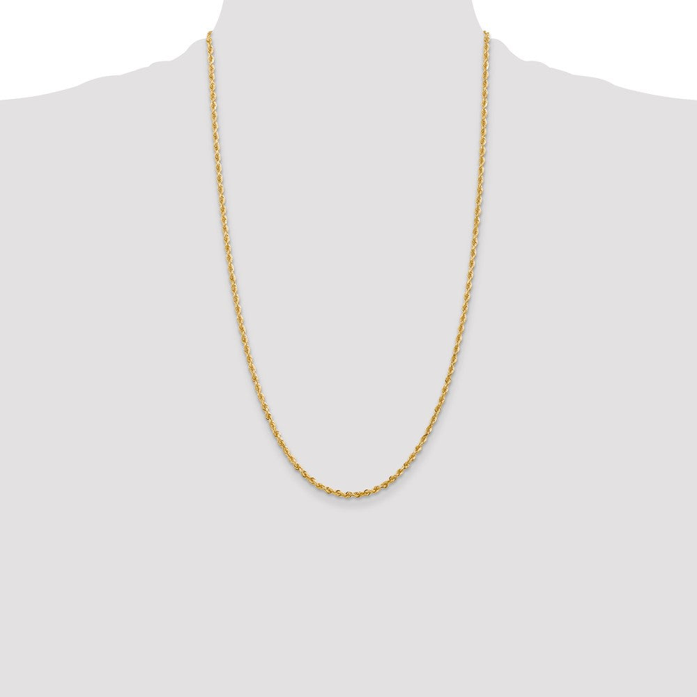 High-Quality 14K Gold 26-Inch Diamond-Cut Quadruple Rope Chain - Stylish Value!