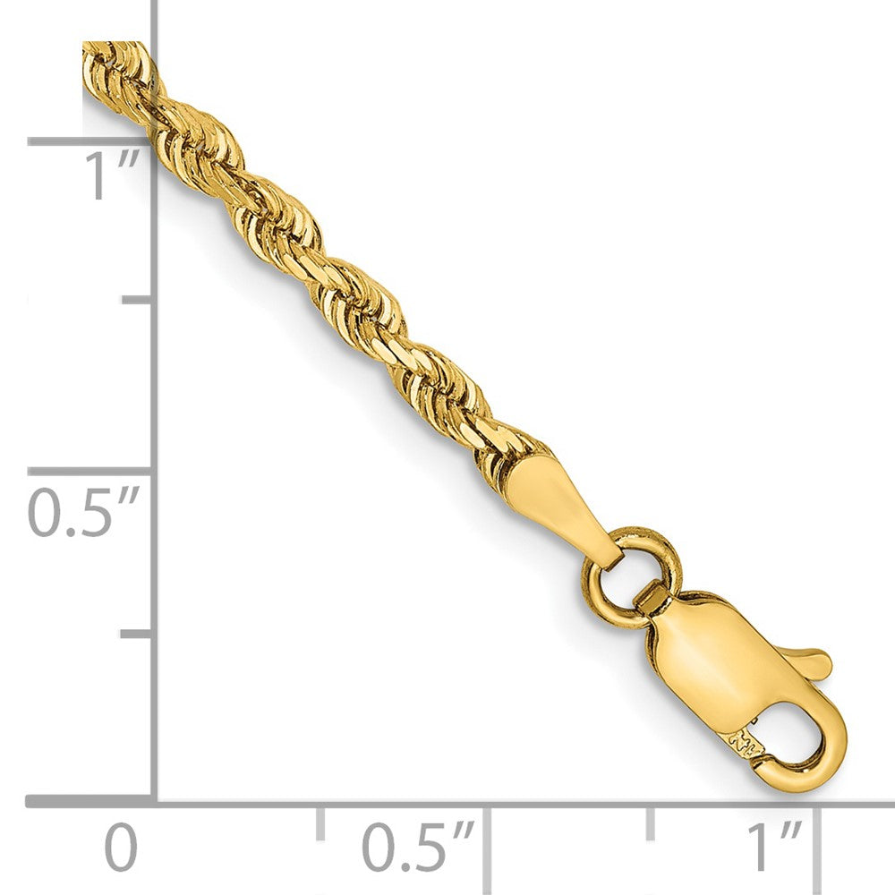 Shop Stylish 14K Gold 7-Inch Diamond-Cut Rope Chain - 2.75mm, Affordable Luxury!