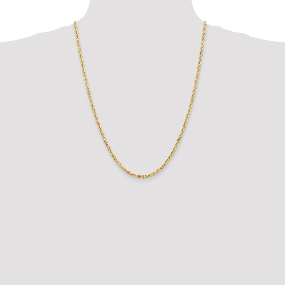 Shop Exclusive 14K Gold 24-Inch 3mm Diamond-Cut Rope Chain - Stylish Value!