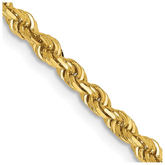 Shop Stylish 22-Inch 14K Gold Diamond-Cut Quadruple Rope Chain, 3mm