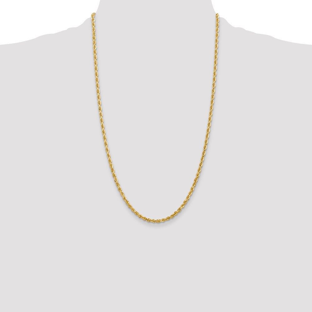 Buy 14K Gold 26-Inch Diamond-Cut Rope Chain - Stylish & Affordable at 3.35mm
