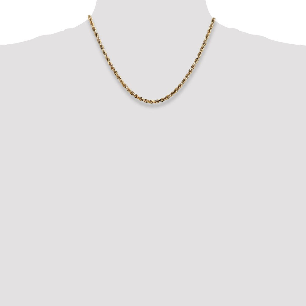 Buy Affordable 14K Gold 18-Inch 4mm Diamond-Cut Rope Chain - Luxury Style!