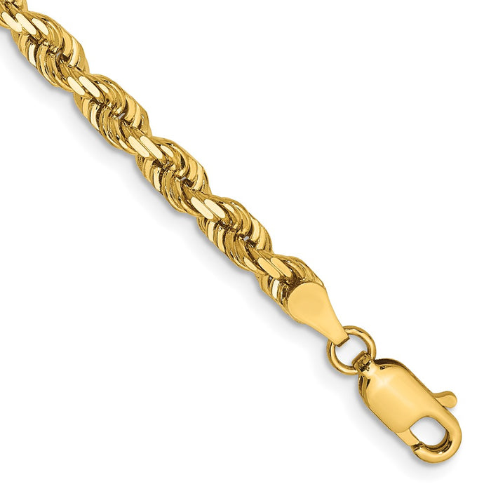 Buy Stylish 14K Gold 7-Inch Diamond-Cut Quadruple Rope Chain, 4mm-1