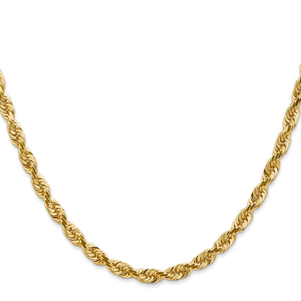 14K Gold Diamond-Cut 4.5mm Rope Chain