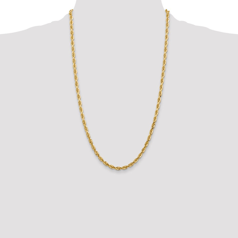 Shop Exclusive 14K Gold 26-Inch Diamond-Cut 4.5mm Rope Chain - Affordable Luxury!