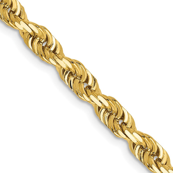14K Gold Diamond-Cut 4.5mm Rope Chain