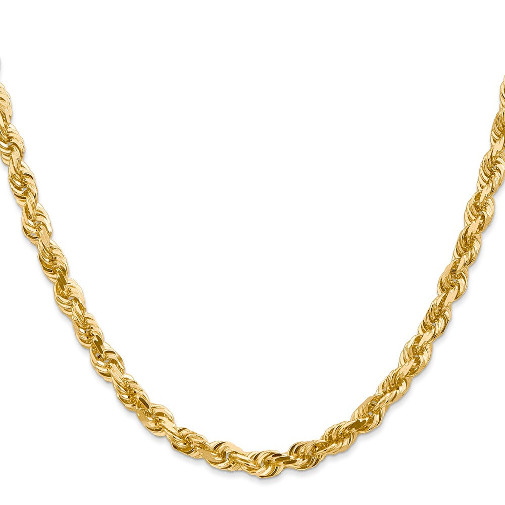 Shop Stylish 14K Gold 24-Inch 5mm Diamond-Cut Rope Chain - Exclusive Design