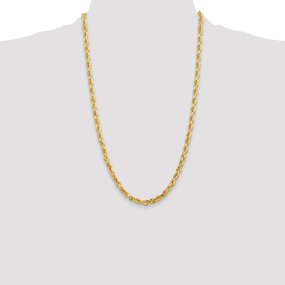 Exclusive 14K Gold 26-Inch Diamond-Cut Quadruple Rope Chain - Stylish & Affordable!