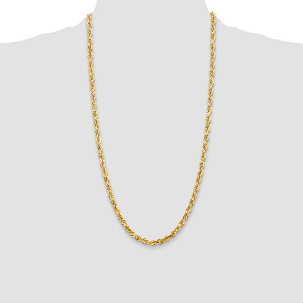 Shop Exclusive 14K Gold 28-Inch 5mm Diamond-Cut Rope Chain | Stylish Value!