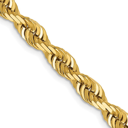 Shop Stylish 14K Gold 24-Inch 5mm Diamond-Cut Rope Chain - Exclusive Design