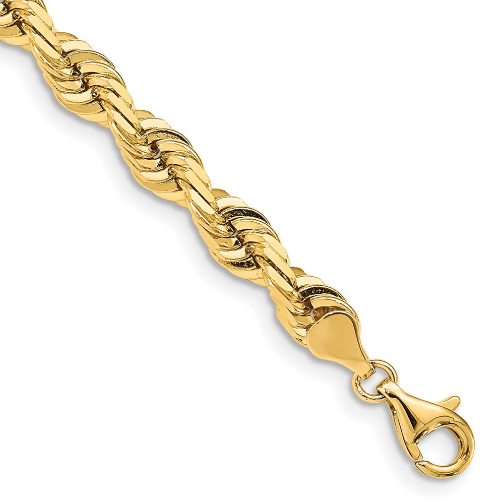 Exclusive 14K Gold 8-Inch 7mm Diamond-Cut Rope Chain - Stylish Luxury Accessory
