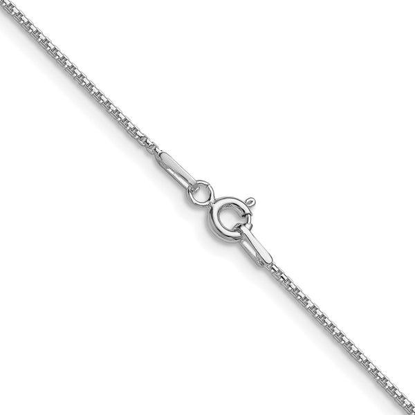Rhodium-Plated .95mm Sterling Silver Box Chain