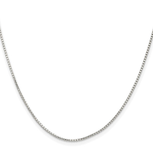Buy Stylish Rhodium-Plated 1.1mm Diamond-Cut Round Box Chain in Sterling Silver