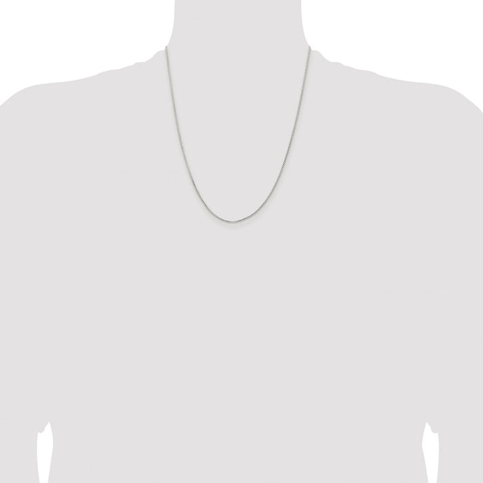 High-Quality Rhodium-Plated Sterling Silver 1.1mm Box Chain - Stylish Value!-4