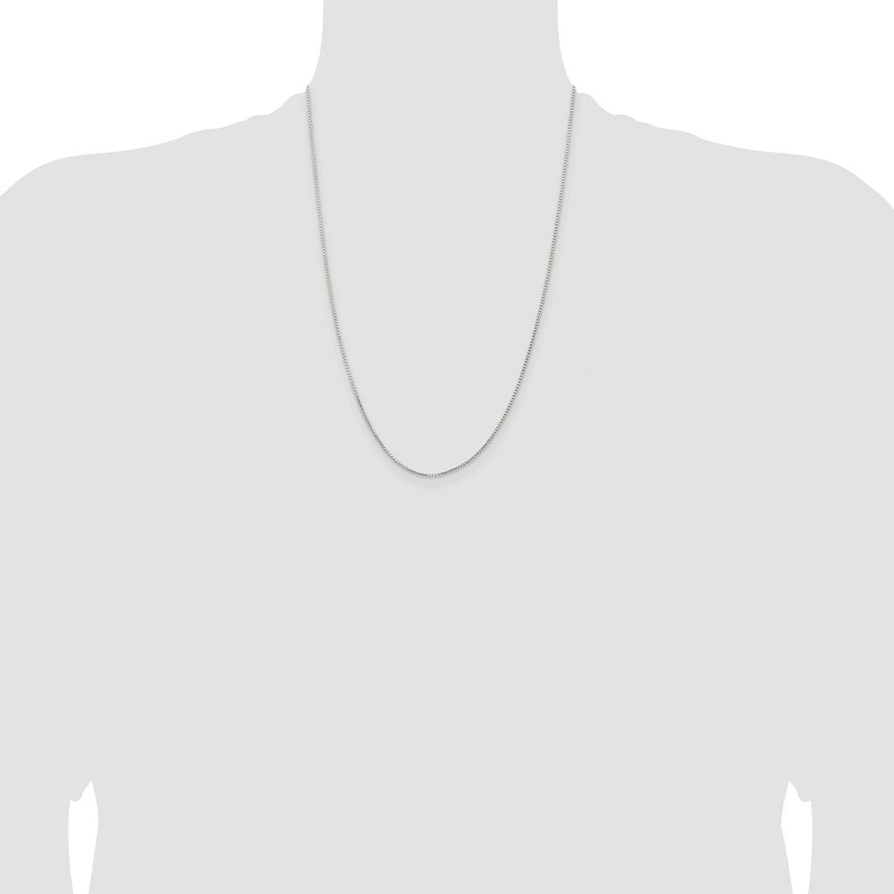 Buy Stylish Rhodium-Plated 1.1mm Diamond-Cut Round Box Chain in Sterling Silver