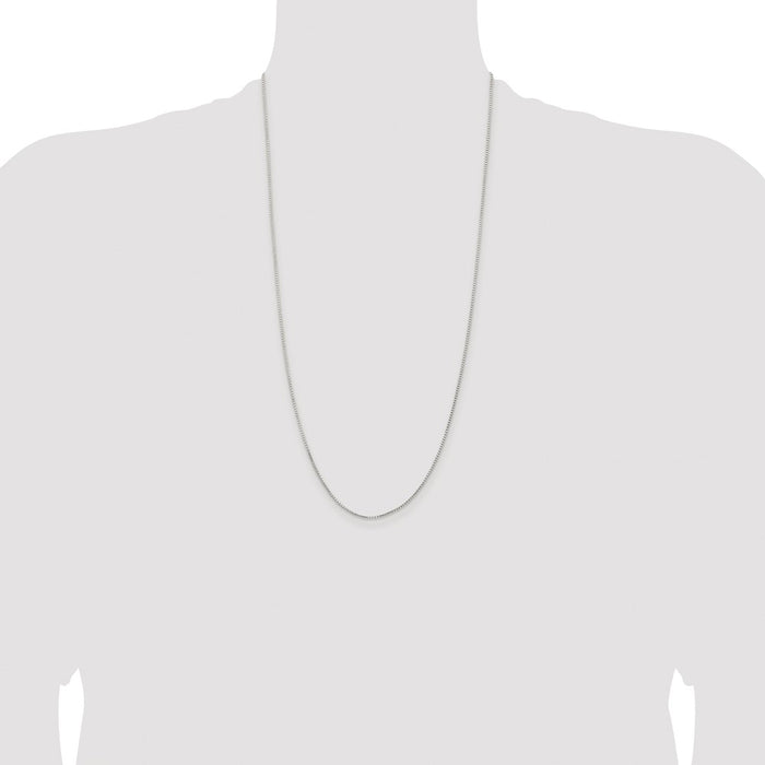 Buy Stylish Rhodium-Plated 1.1mm Diamond-Cut Round Box Chain in Silver-4