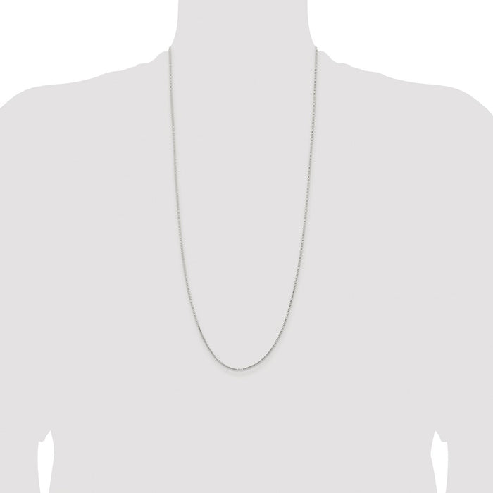 Buy Exclusive 1.1mm Rhodium-Plated Diamond-Cut Round Box Chain in Silver - Stylish!-4