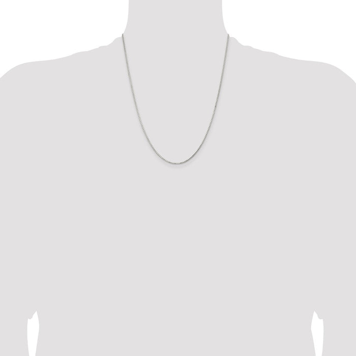 Buy 1.3mm Diamond-Cut Round Box Chain in Sterling Silver - Stylish Design-4