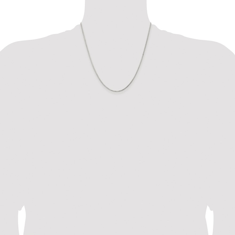 High-Quality Rhodium-Plated Sterling Silver 1.3mm Box Chain - Stylish Value!