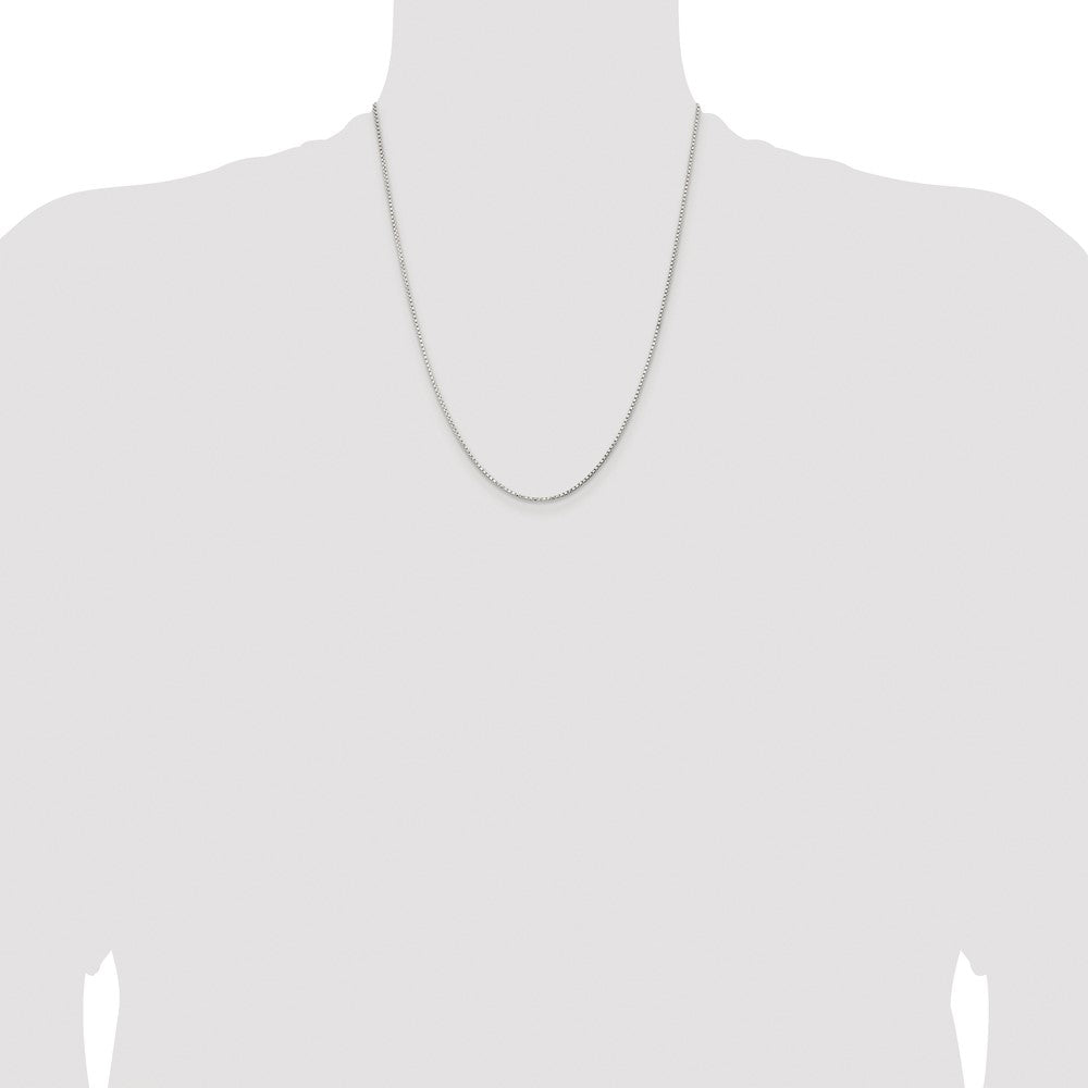 Exclusive Rhodium-Plated 1.3mm Diamond-Cut Round Box Chain - Luxury Sterling Silver