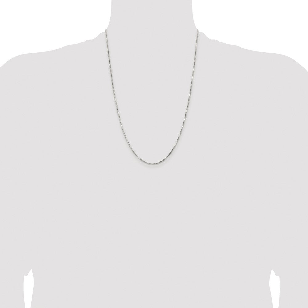 Exclusive Rhodium-Plated Sterling Silver 1.3mm Diamond-Cut Box Chain - Affordable Luxury